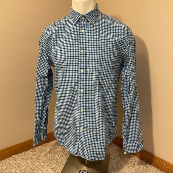 Banana Republic Grant Fit Casual Dress Shirt Gingham Collared Button Down Up - Picture 1 of 3